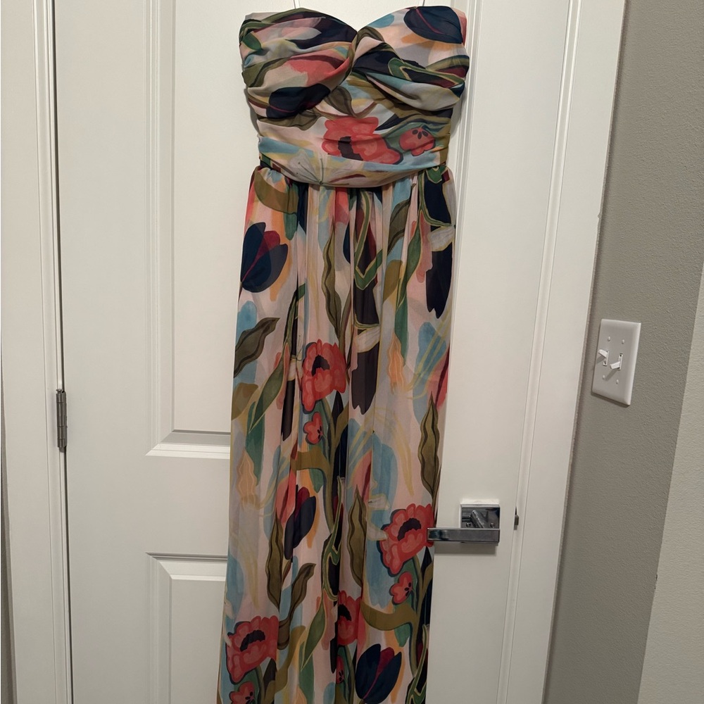 Floral Strapless Maxi Dress